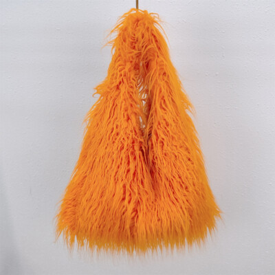 Damen Handtasche Schultertasche Kunst Mongolischer Pelz Fell Flauschig Winter