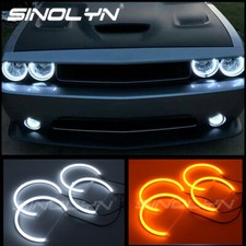Switchback Led Smd Angel Eyes Halo Rings Lights For Dodge Challenger Headlight
