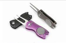 Hot Aluminum Alloy Handle Folding Golf Divot Repair Fork Divot Tools Muti-Colors
