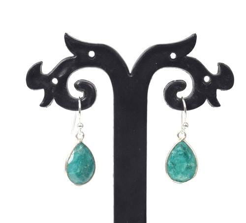 925 Solid Sterling Silver Green Onyx,Garnet Multi Stone Hook Earring Ji760 - Picture 60 of 81