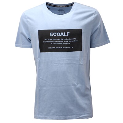 6528AE maglia uomo ECOALF light blue printed cotton t-shirt man