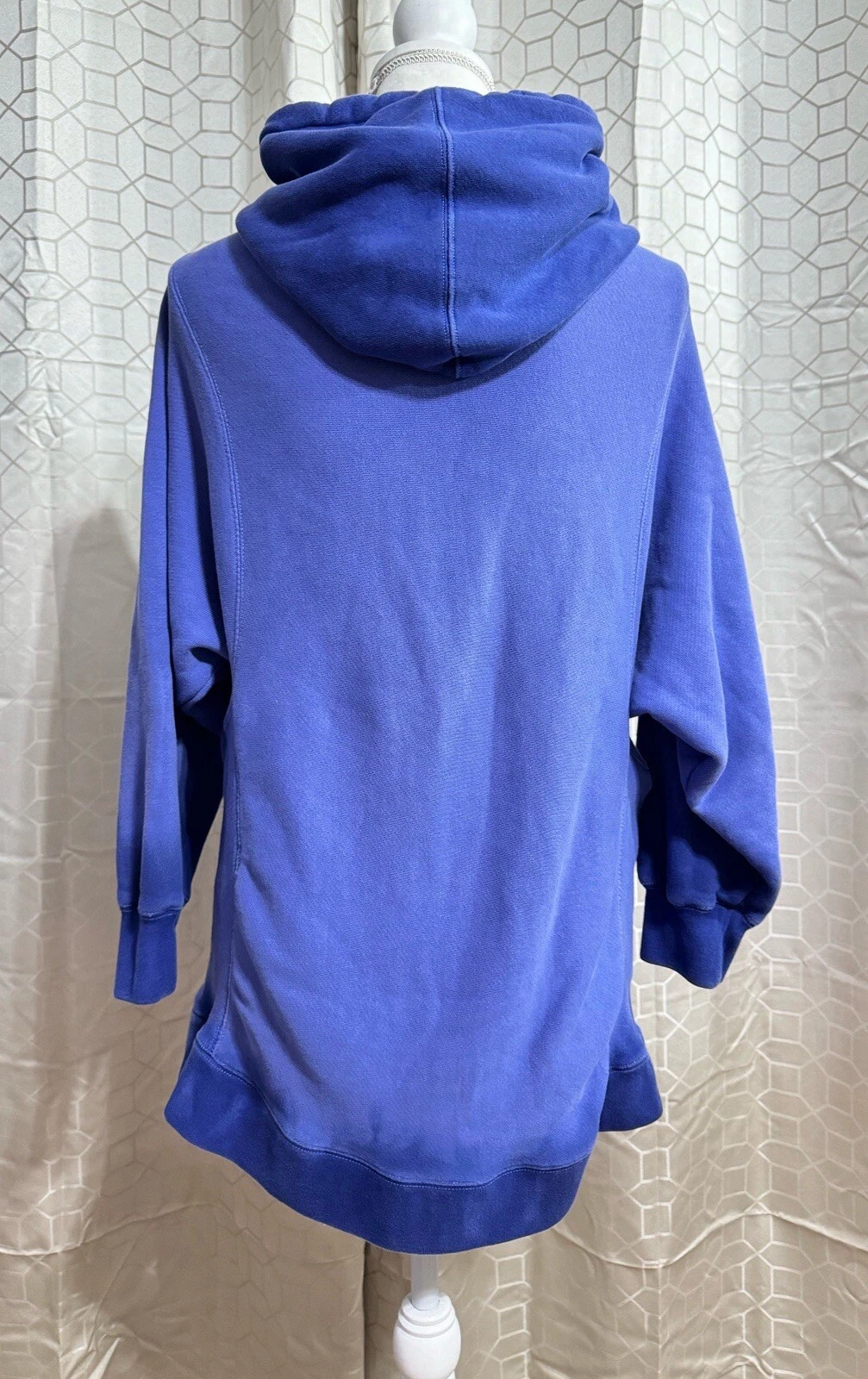 Felpa con cappuccio Gucci blu effetto lavato cotone maglia ad incastro stampa GG taglia M