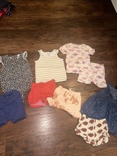 Girls large lot of summer clothes outfit set bundle/ pajama - size 12-18 months