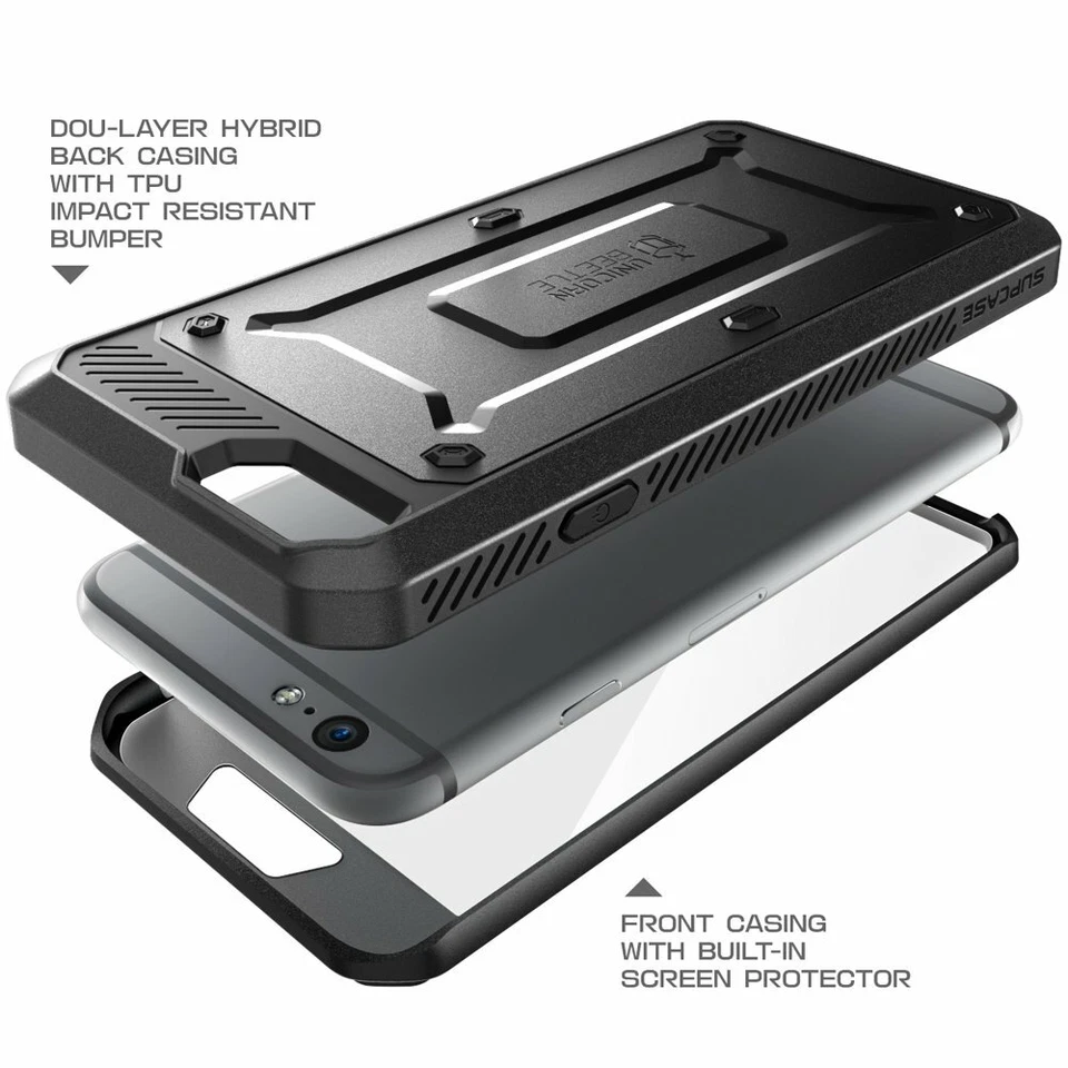 SUPCASE Para iPhone 6 6s Plus, Estuche Multicapa Cuerpo Completo Cubierta Pantalla Incorporada Foto 4 de 4