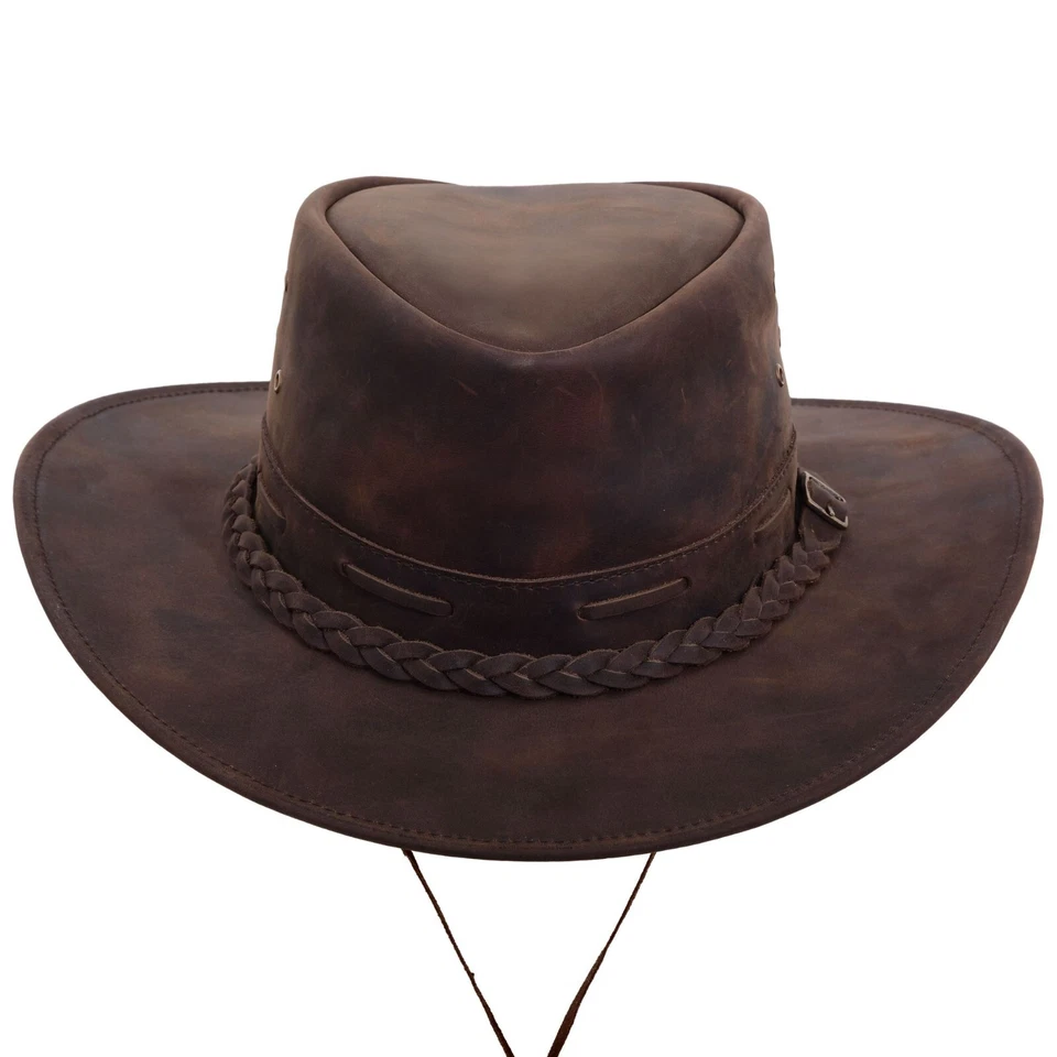 Rustic  Leather Hat  Cowboy, Cowgirl Hat Western Hat For Men & Women - Image 4 of 4