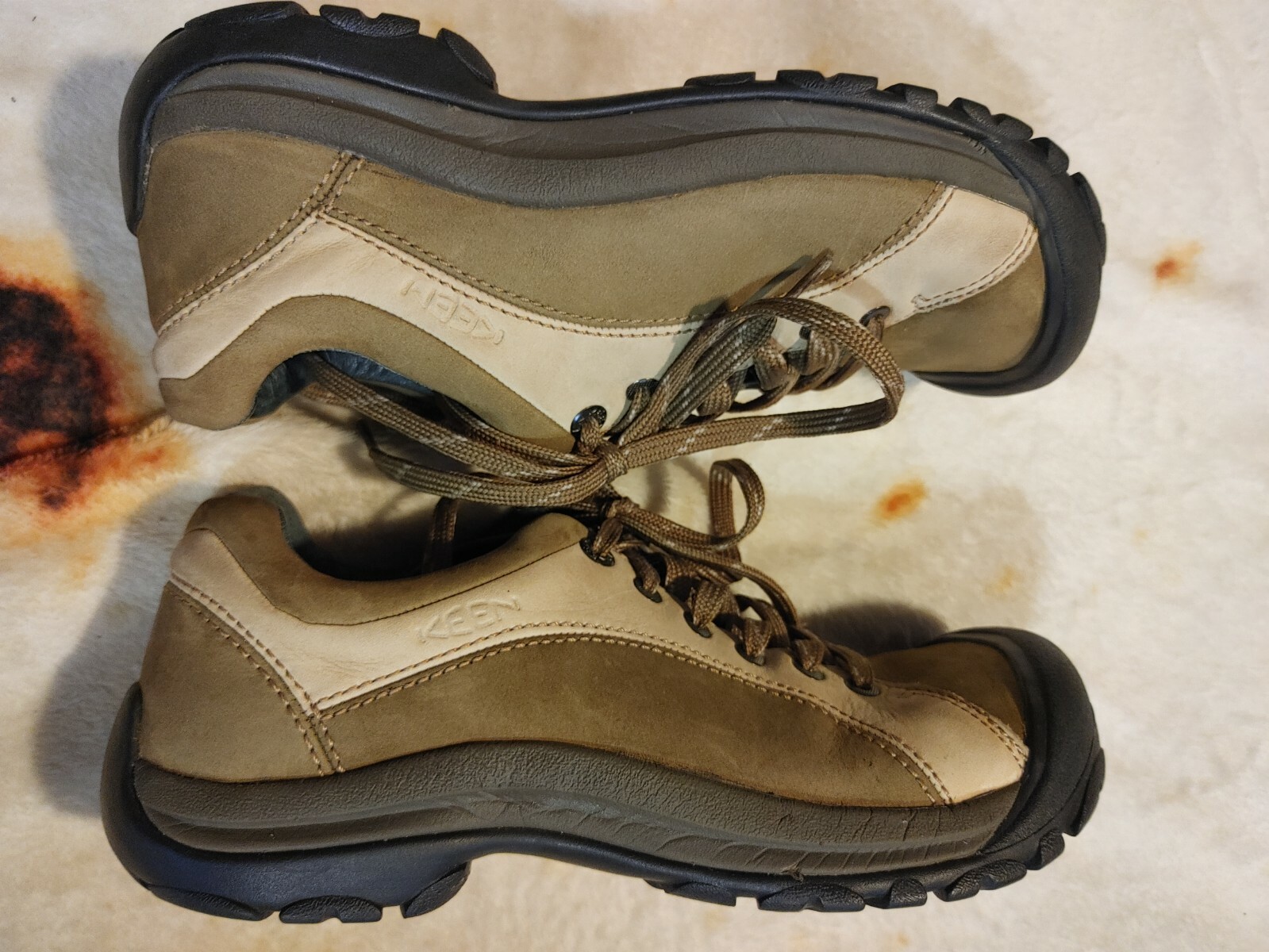 Scarpe da trekking Keen da donna in pelle marrone antiscivolo 0705 taglia 10 ottime condizioni