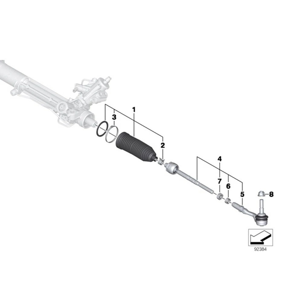 2 piezas de barras de amarre delanteras interiores y exteriores para BMW 528i 535i 550i 650i 2004-10 32216762403 Foto 4 de 4
