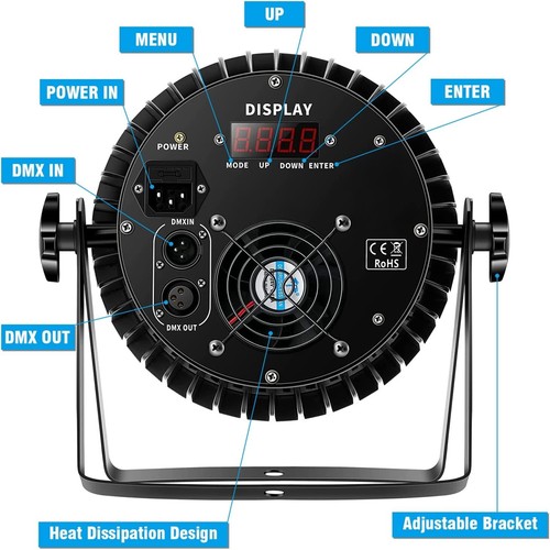 4x 200W Par Wash 18 LED Bühnenlicht RGBW DMX Scheinwerfer DJ Show Bar Partylicht - Bild 7 von 26