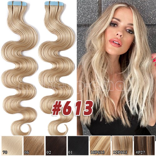 Tape In Real Human Remy Hair Extensions 60pcs 150G Full Head Skin Weft Balayage - Picture 23 of 48