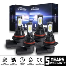9006 9005 LED Headlight KIT Combo Bulbs 6000K High Low Beam Super Bright White