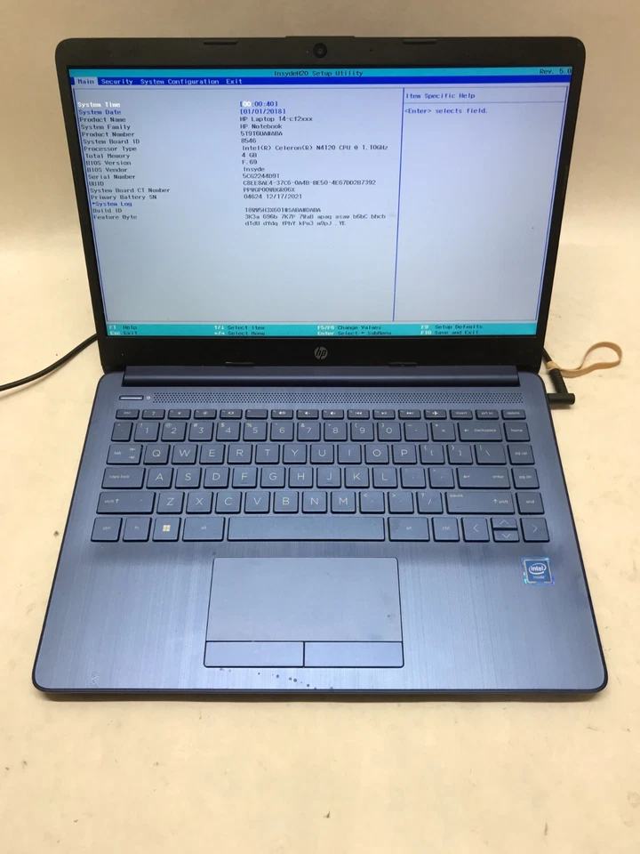 HP 14-cf2111wm 14" Laptop Intel Celeron N4120 1.10GHz 4GB RAM NO HDD NO OS! - DW - Image 4 of 4