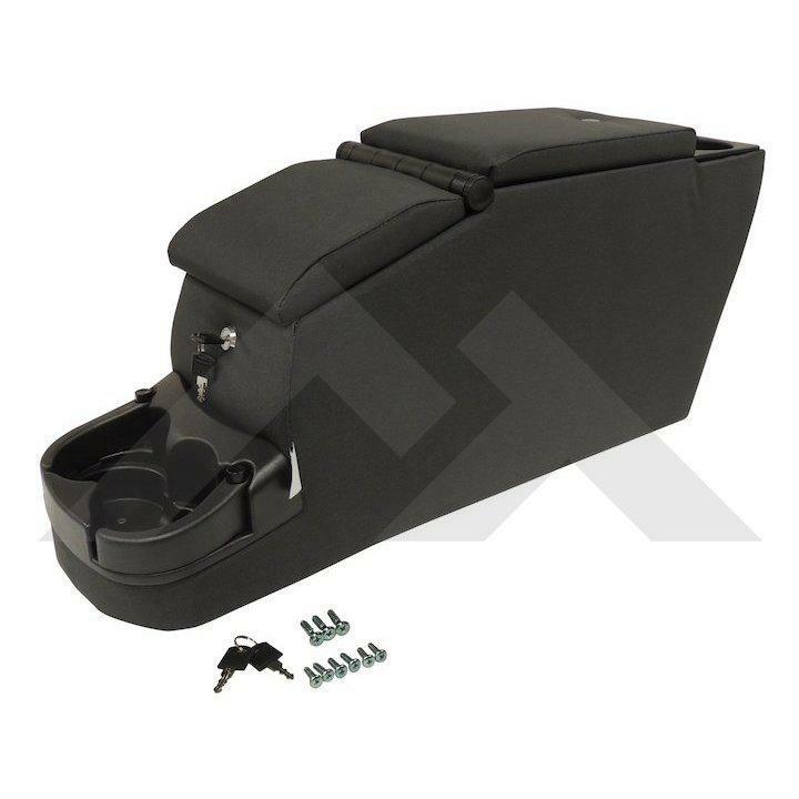 Console Deluxe Black Denim double compartiment aux finitions haut de gamme pour auto