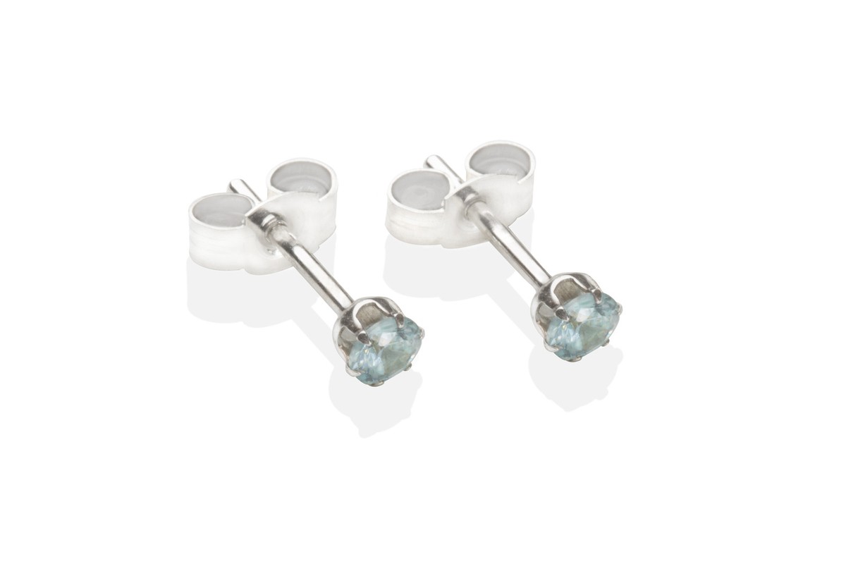 AQUA Cubic Zirconia Stud & Hoop Earrings In Gold Tone Sterling Silver Set Of 3 Exclusive