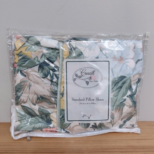 Neu aus altem Lagerbestand Vintage Croscill Biltmore Blumen Blouson Standard Kissenbezug 20 x 30
