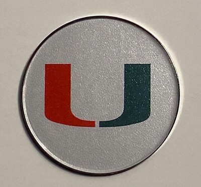 Miami Hurricanes - NEW Pro size 32mm Slim - Golf Ball Marker
