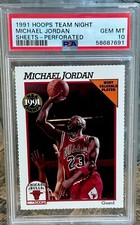 MICHAEL JORDAN 1991-92 HOOPS TEAM NIGHT SHEETS PERFORATED PSA 10 GEM!  TOUGH! 🔥