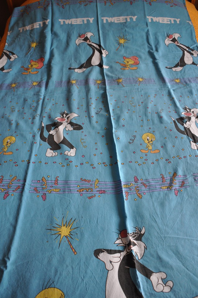 Housse De Couette Vintage Titi Et Gros Minet, Coton, Bon état, Lit Taille Standard