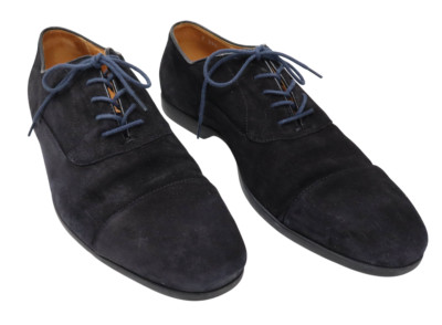 Paul Smith Shoes Mens (EU) 42 Blue Suede Lace Up Low Top Almond Toe