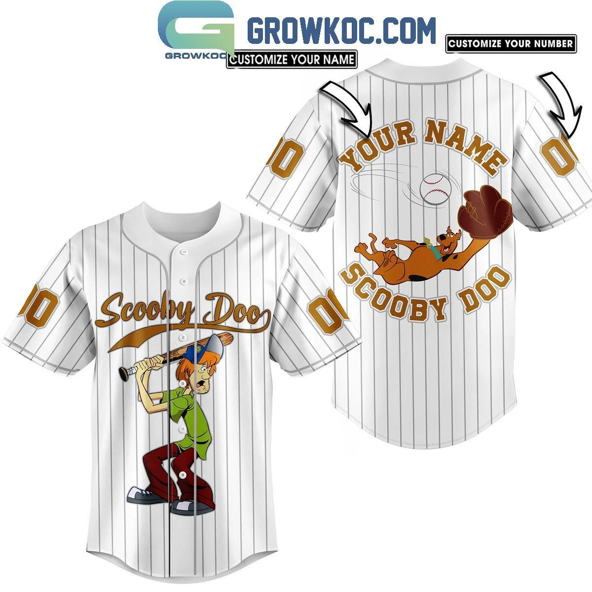 Scooby Doo Playing Baseball Personalized Baseball Shirt, Scooby Doo Jersey, Scooby Doo Movie Baseball Shirt