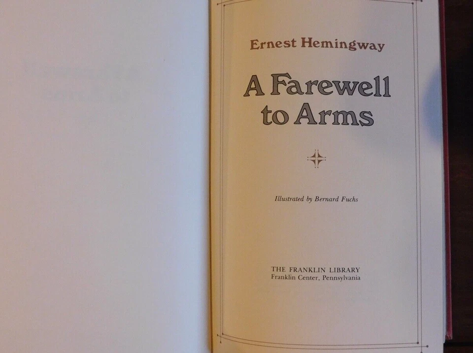 Ernest Hemingway A FAREWELL TO ARMS Franklin Library Heirloom Edition 1979 VF - Image 3 of 4