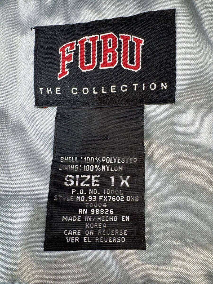 Vintage FUBU The Collection Varsity Satin Bomber Jacket Vintage FUBU The Collection Varsity Satin Bomber Jacket