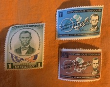 Togo 1963 JFK Memorial Overprint on Lincoln Emancipation 2 different +1 other