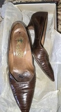 Vintage Peacock Brand Shoes 1940's/50s women's Lizard pumps US size 7.5B