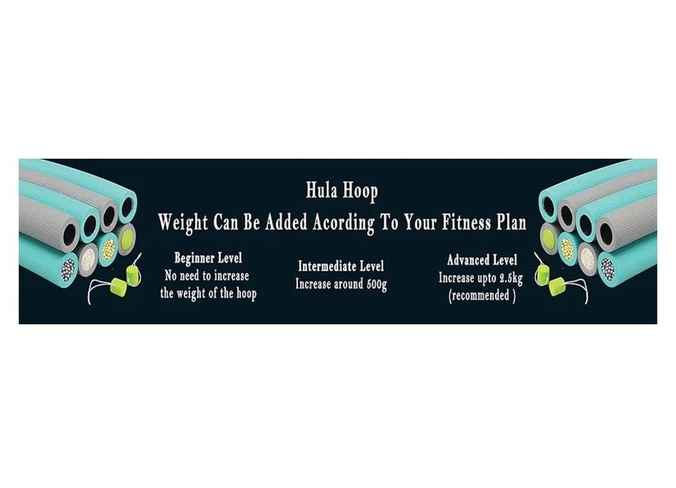 Weighted Collapsible Hula Hoop Gym Fitness Abs Exercise Workout Weight ...