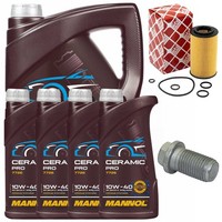 MotoröL Filter Set Mannol 10W-40 9 Liter + Schraube FüR Mercedes E-Klasse CLK