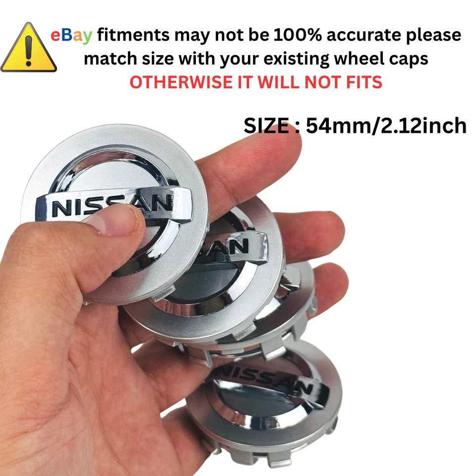 4pcs For Nissan Silver 54mm Wheel Center Cap Fits Altima Maxima Murano Rogue USA Foto 2 de 4