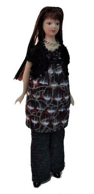 Melody Jane Puppenhaus Moderne Frau im Bolero Minikleid Porzellan 1:12