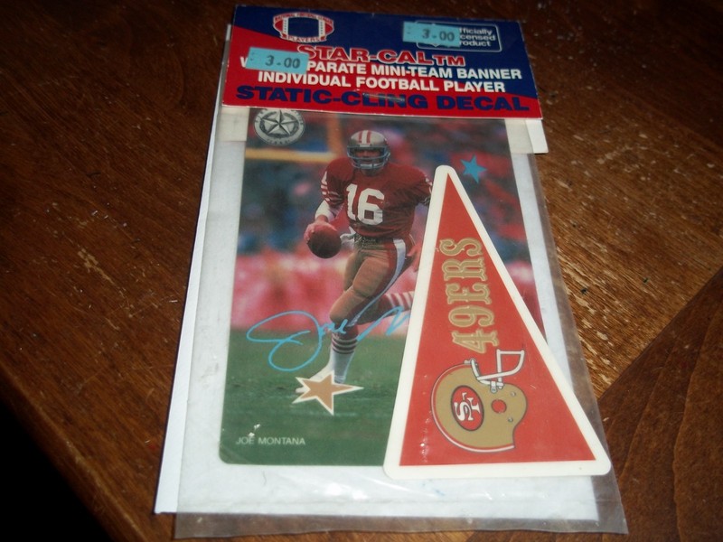 Static-Cling Decal of Joe Montana Un-opened.
