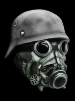 Endzeit Soldat Halloween Maske - Handbemalte Latexmaske Mit Beeindruckendem