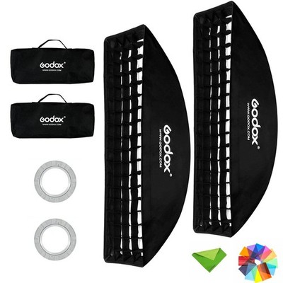 Godox 12''x 47''/30x120cm Softbox Reflector Modifier with Honeycomb Grid Bowens...