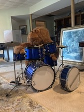 Blue Analog Acoustic Drum Kit Metal Set: Bass...