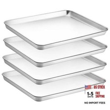 Stainless Steel Baking Sheet Set of 4, Large Baking Pan  Cookie Sheet 18 inch