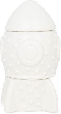 Demdaco Rocket Ship Tooth / Curl  3 Piece Ceramic Trinket Box New In Box