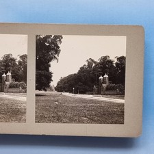 Stereoview Card 3D Real Photo C1900 Long Melford Suffolk The Hall Gate House