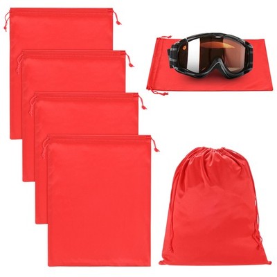 4-Pack Ski Goggle Bag, 11.8'' x 9.1'' Microfiber Bag for Snow Goggles [Red]
