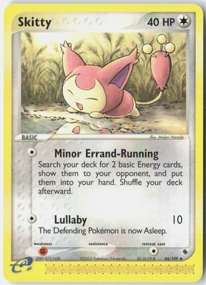 Skitty 44/109 Uncommon Ruby & Sapphire Pokemon Near Mint