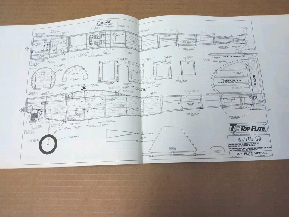 Top Flite Elder 40 Manual y Planos para Gold Edition RC Modelo Avión Kit Nuevo Foto 4 de 4