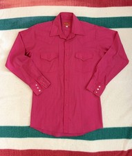 Vintage Ely Plains Western Pearl Snap Shirt Pink Cowboy Rodeo Mens