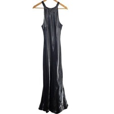 Maxi Vestido YL by Yair Metálico Halter Para Mujer Talla 10 Negro Formal Vestido de Noche