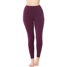 Zenana Better Cotton Wide waistband pocket leggings DK Plum -Large