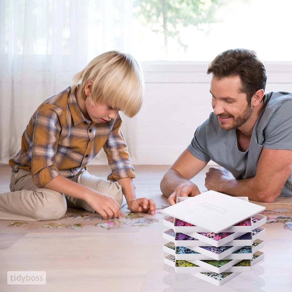 Bandejas de classificação de quebra-cabeças prontas para presente - Organize até 1500 peças de quebra-cabeça elegantemente - Imagem 4 de 4