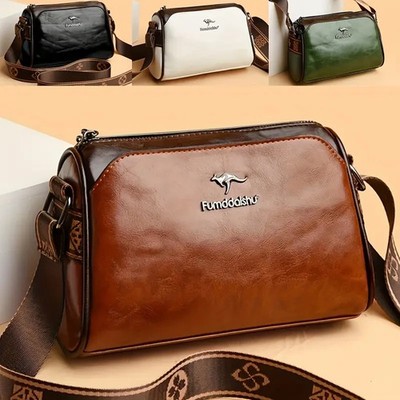 Vintage Damen Umhängetasche Leichte Mini Schultertasche mit Verstellbarem Riemen