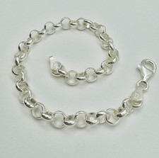 Solid 925 Sterling Silver 5mm Belcher Bracelet Round Link 8 Inch New