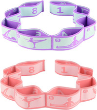 Elastic Yoga Stretching Strap with Loops - Pilates, Yoga  Physical Therapy Aid