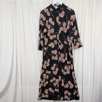 White Stuff Rua Jersey Midi Shirt Dress Grey UK 20 Cotton Modal Blend Stretch 