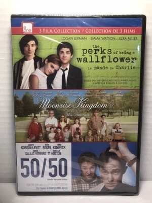Perks of Being a Wallflower/Moonrise Kingdom/50/50 (DVD, 2014, 3-Disc Set,...